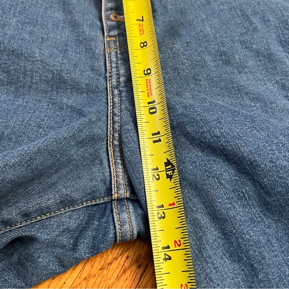 Levi's 32 Womens Mile High Cropped Wide Leg Denim Jeans Blue Meas 36x26.5 - Picture 5 of 10